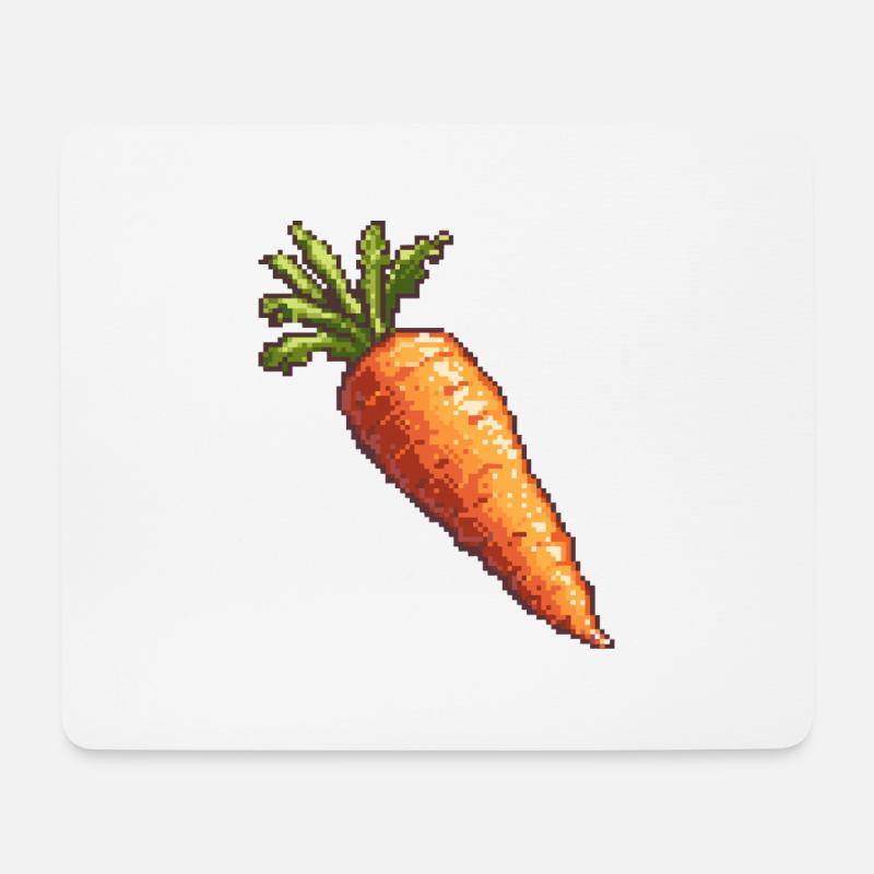 Karotte Pixel Symbol - Mousepad (Querformat) - Weiß