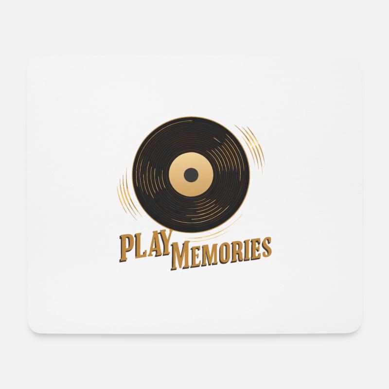PLATTENSPIELER - Mousepad (Querformat) - Weiß