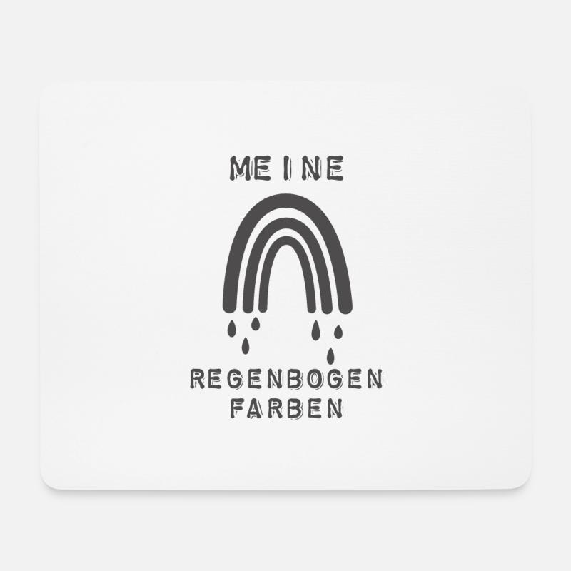 Meine Regenbogen Farben Schwarz Dunkelbunt Düster - Mousepad (Querformat) - Weiß