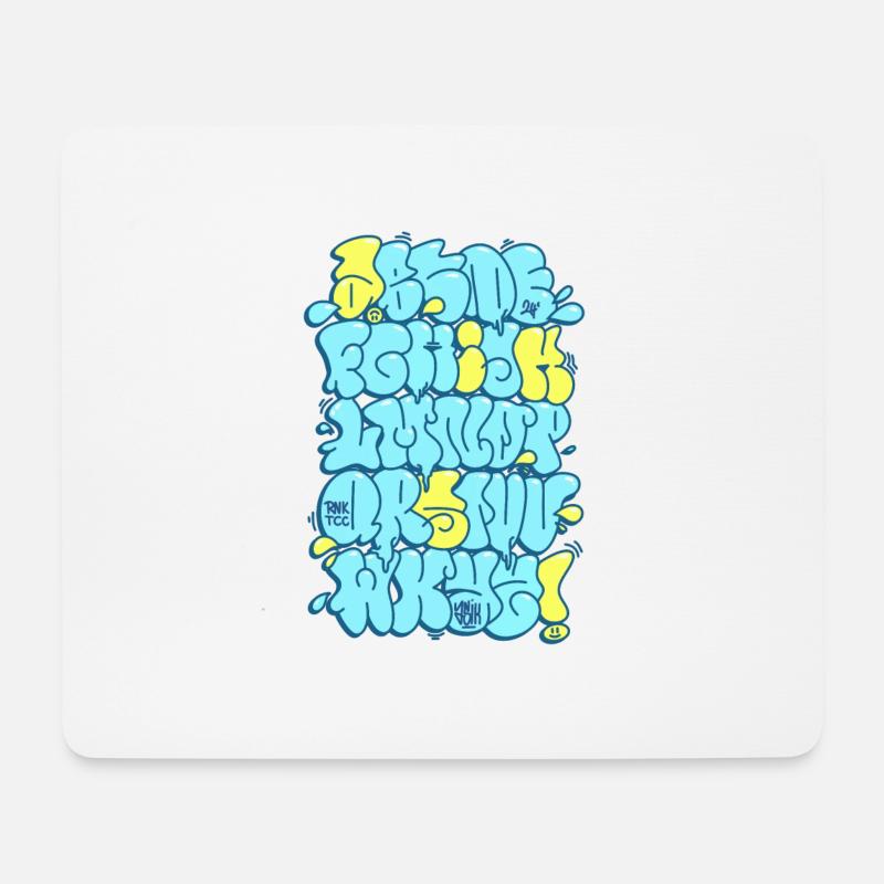 Graffiti Alphabet throwup throw up - Mousepad (Querformat) - Weiß