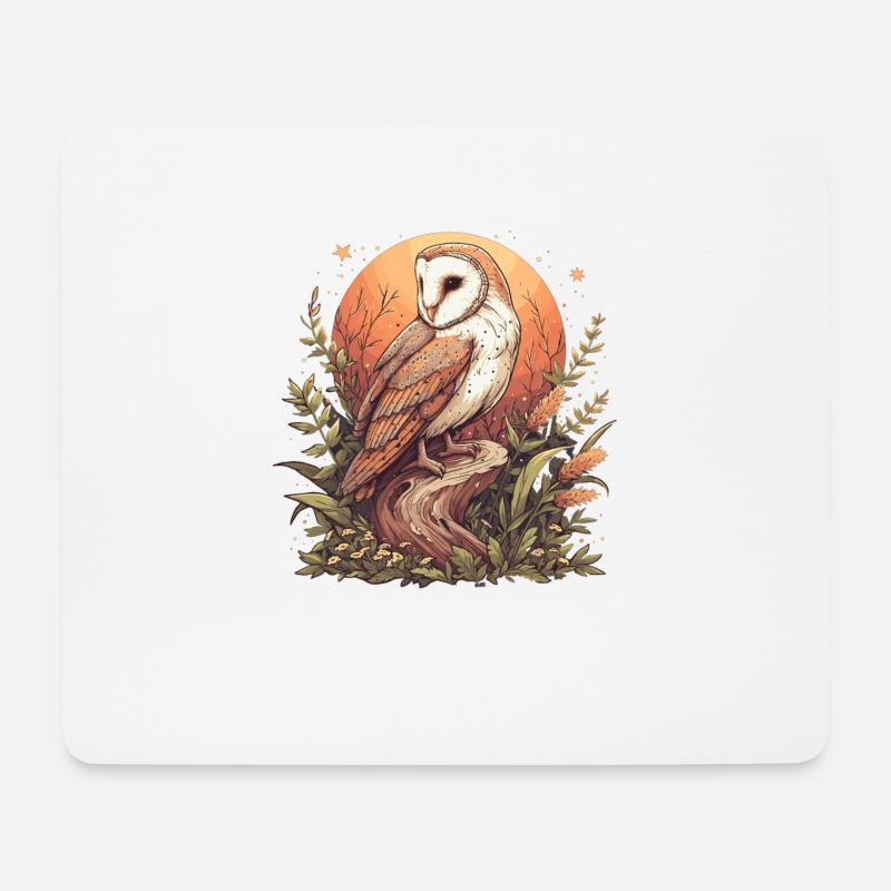 Barn Owl Schleiereulen Schleiereule - Mousepad (Querformat) - Weiß