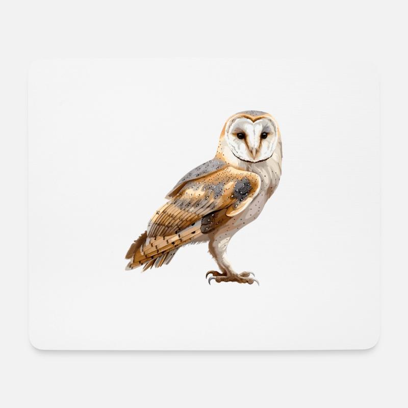 Barn Owl Schleiereulen Schleiereule - Mousepad (Querformat) - Weiß
