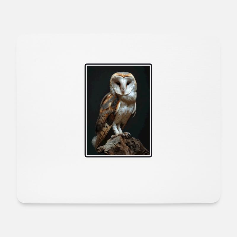 Barn Owl Schleiereulen Schleiereule - Mousepad (Querformat) - Weiß