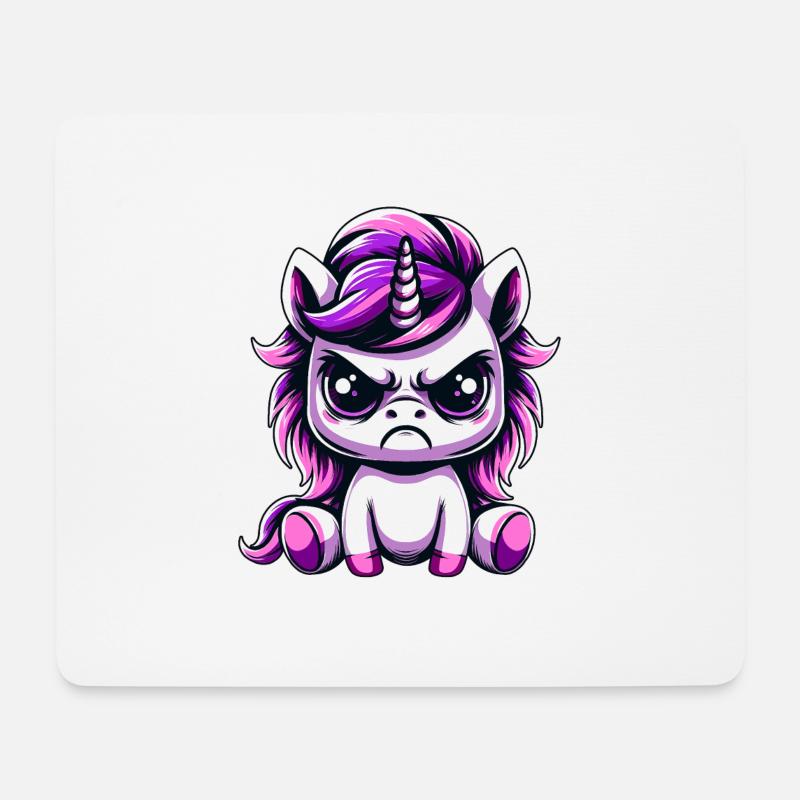 Süßes Einhorn Böse - Mousepad (Querformat) - Weiß