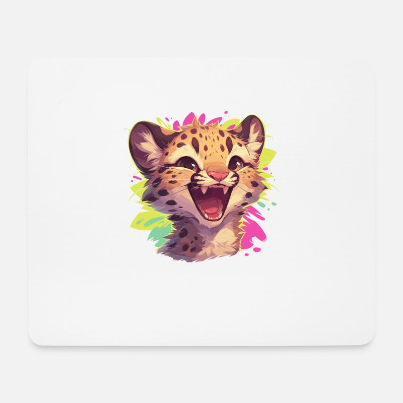 Leoparden Leopard - Mousepad (Querformat) - Weiß