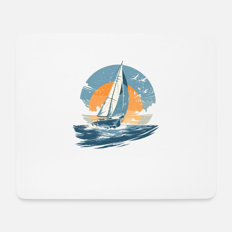 Segeln Segler Boot Schiff Seesegeln - Mousepad (Querformat) - Weiß