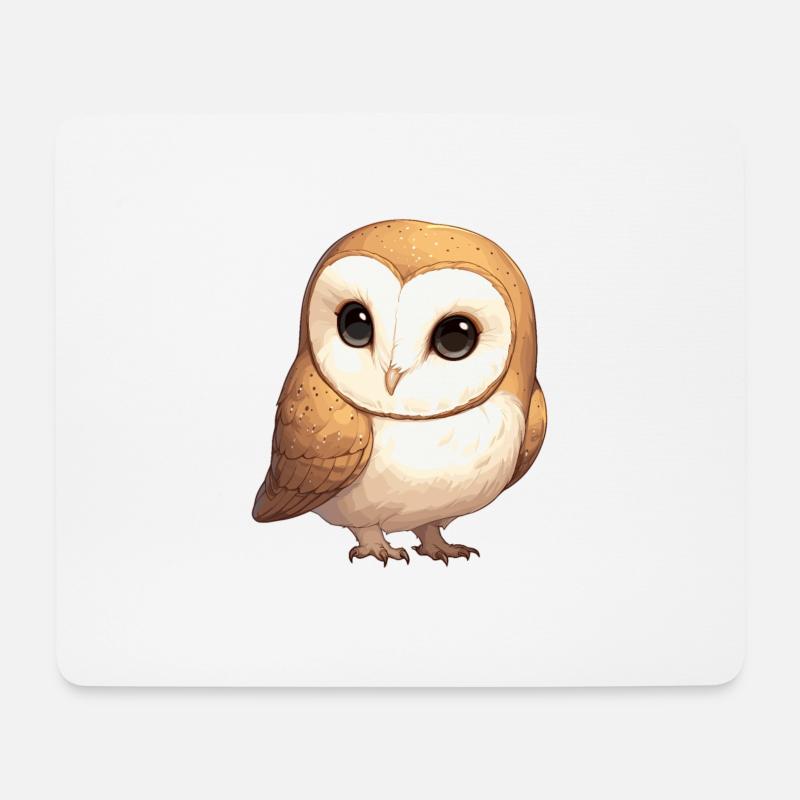 Barn Owl Schleiereulen Schleiereule - Mousepad (Querformat) - Weiß