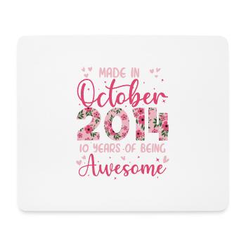 Octobre 2014 Anniversaire 10 Ans Pour filles - Tapis de souris (format paysage) - blanc - Devant
