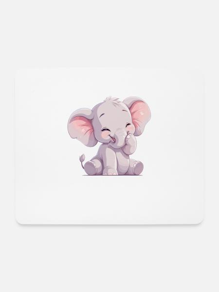 Elephant Elefanten Elefant - Mousepad (Querformat) - Weiß