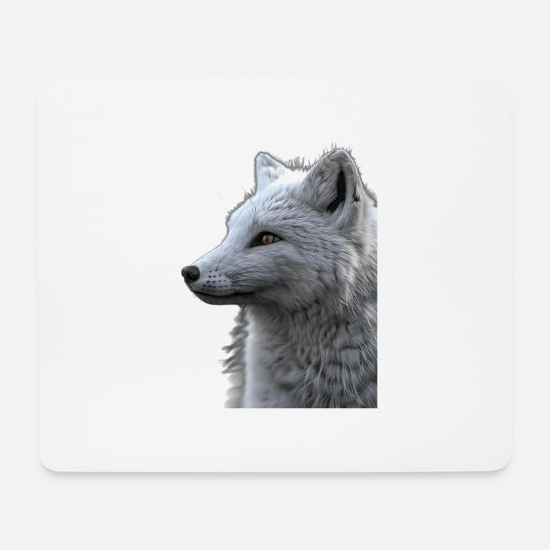 Polarfuchs - Mousepad (Querformat) - Weiß