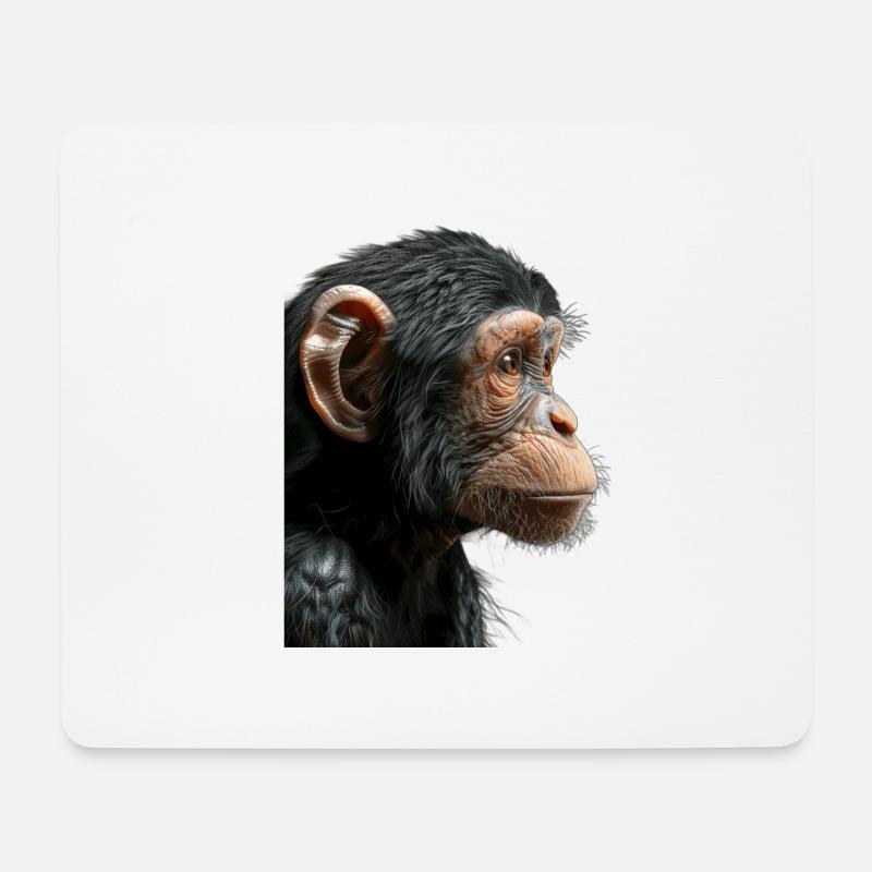 Affe - Mousepad (Querformat) - Weiß