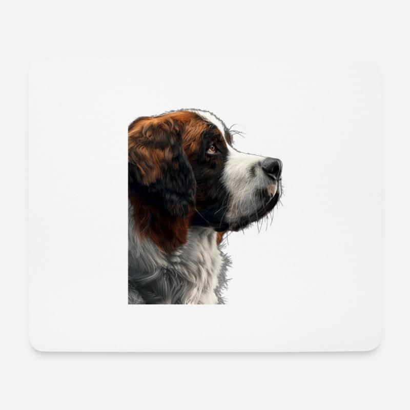 Bernhardiner - Mousepad (Querformat) - Weiß