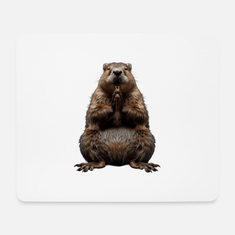 Biber - Mousepad (Querformat) - Weiß