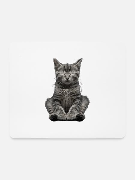 Katze - Mousepad (Querformat) - Weiß