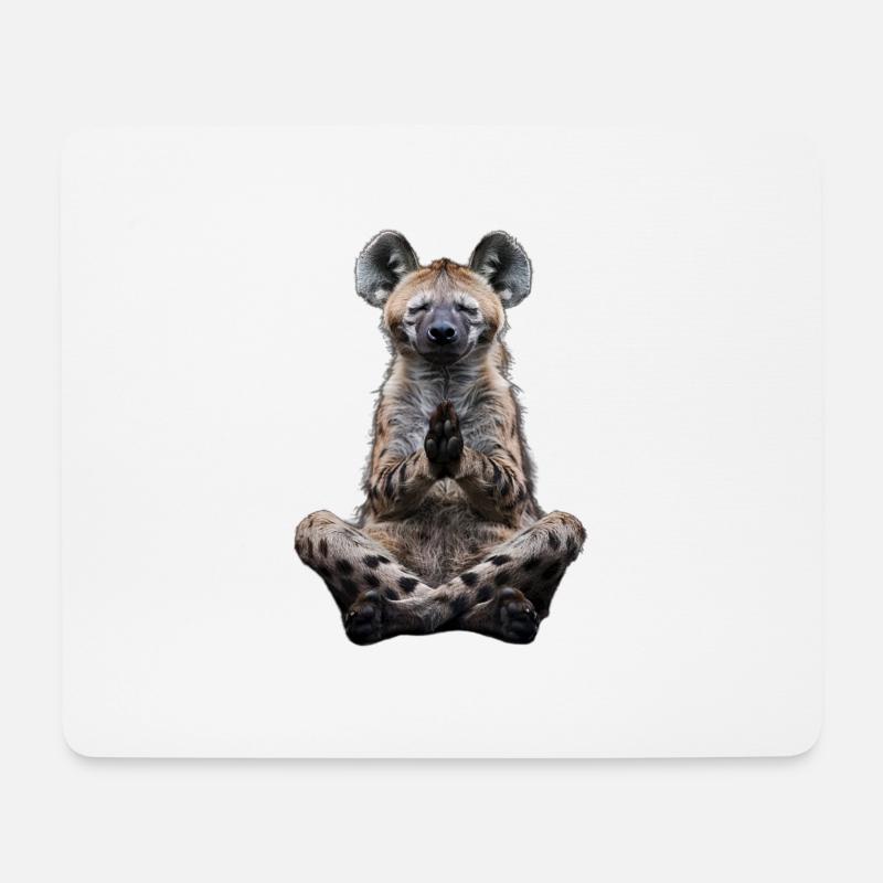 Hyäne - Mousepad (Querformat) - Weiß