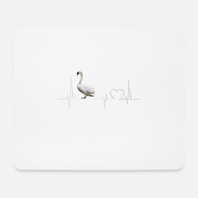 Schwan - Mousepad (Querformat) - Weiß