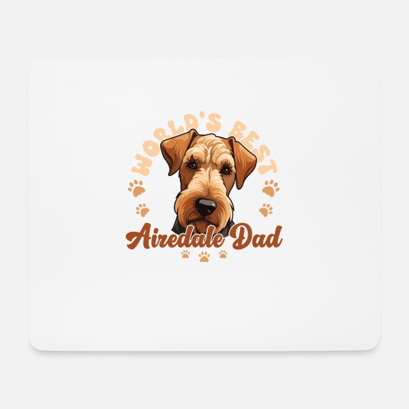 Airedale Terrier Dog Airedale Dad - Mousepad (Querformat) - Weiß