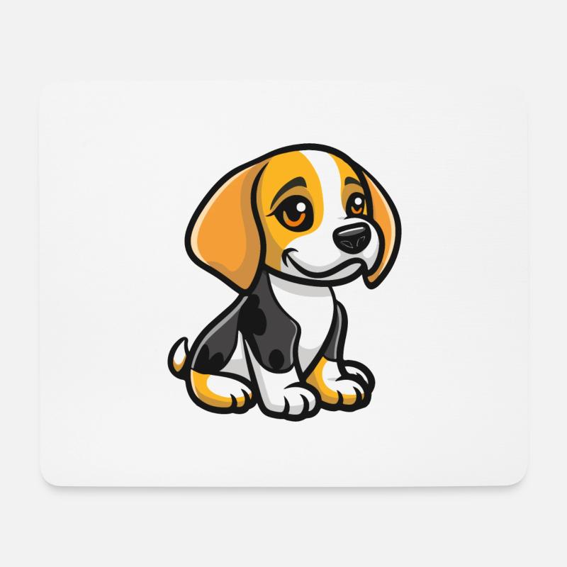 hund tier comic - Mousepad (Querformat) - Weiß