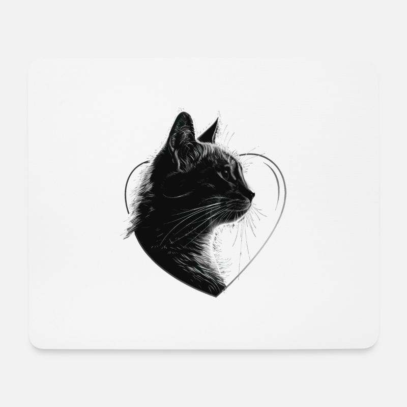 Katze - Mousepad (Querformat) - Weiß