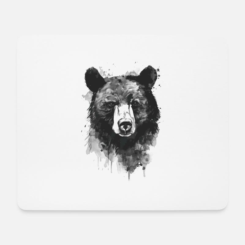 Black bear - Mouse Pad (horizontal) - white