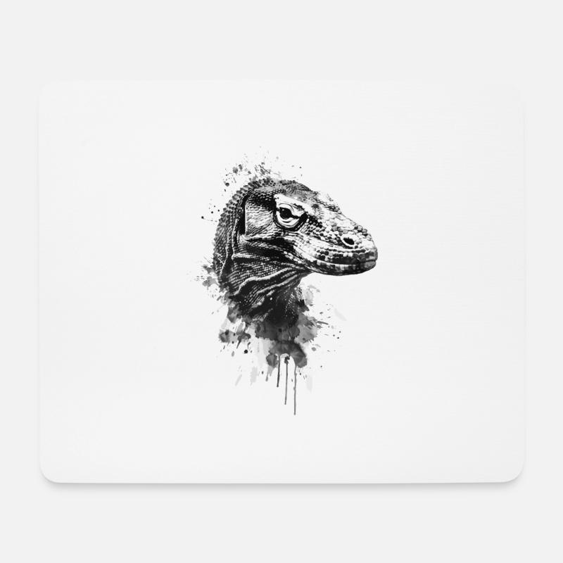 Komodowaran - Mousepad (Querformat) - Weiß