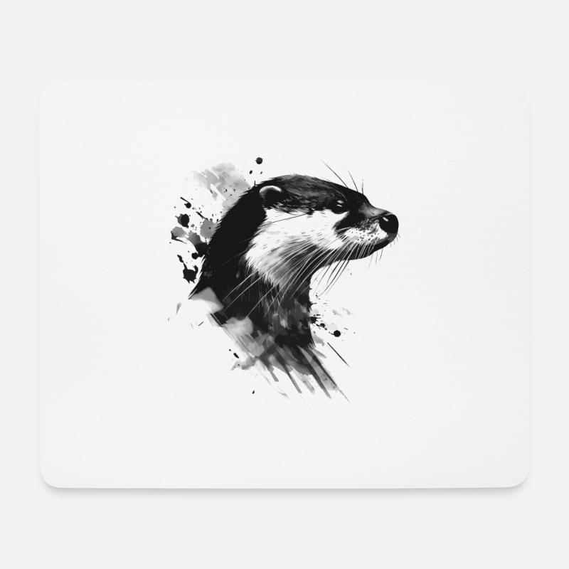 Otter - Mousepad (Querformat) - Weiß