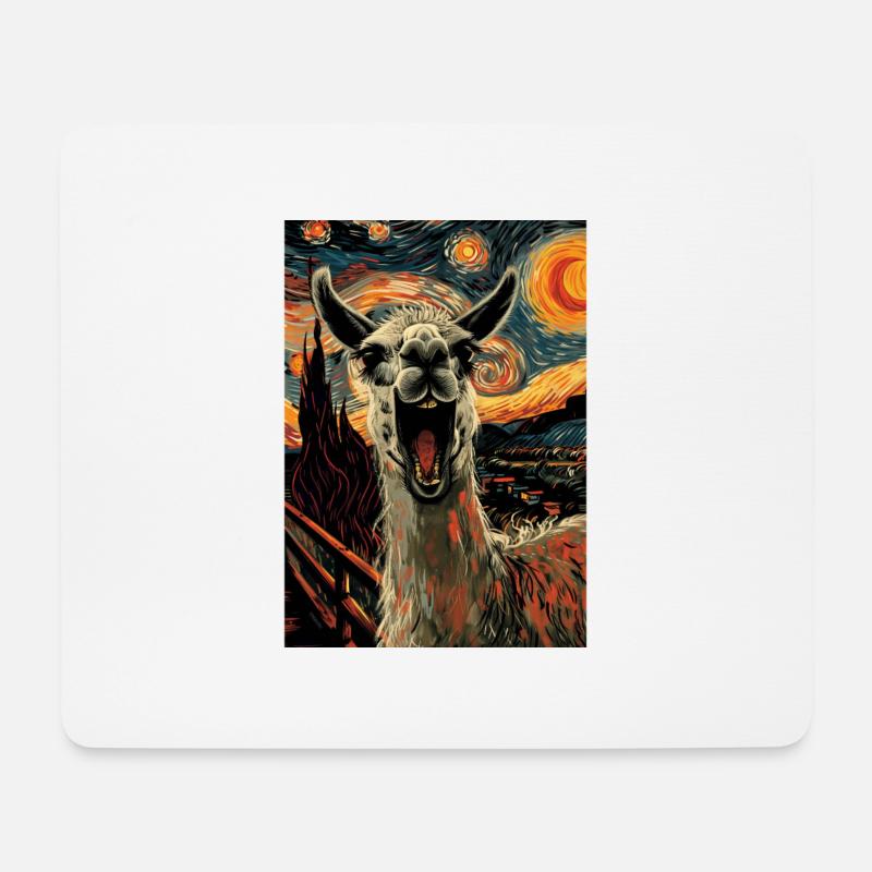 Lama - Mousepad (Querformat) - Weiß