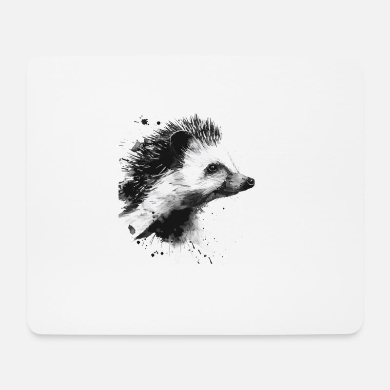 Igel - Mousepad (Querformat) - Weiß