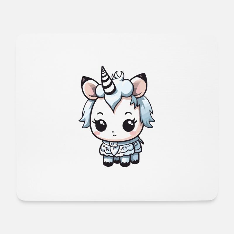 Einhorn Winter Comic Niedlich - Mousepad (Querformat) - Weiß