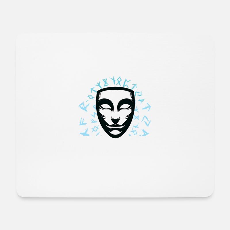 Abstrakte Maske Silhouette Abstract Mask - Mousepad (Querformat) - Weiß