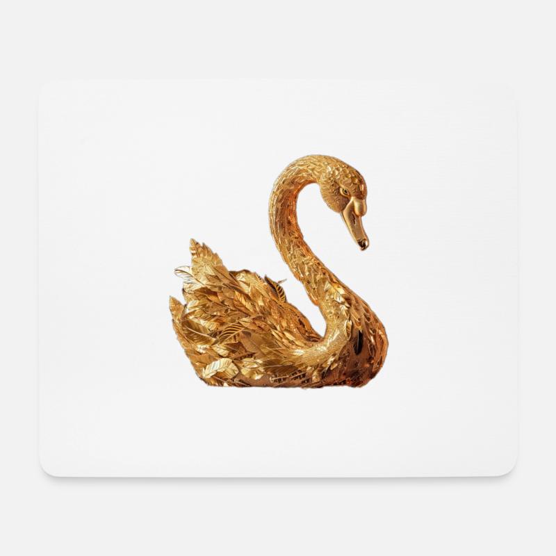 Schwan - Mousepad (Querformat) - Weiß
