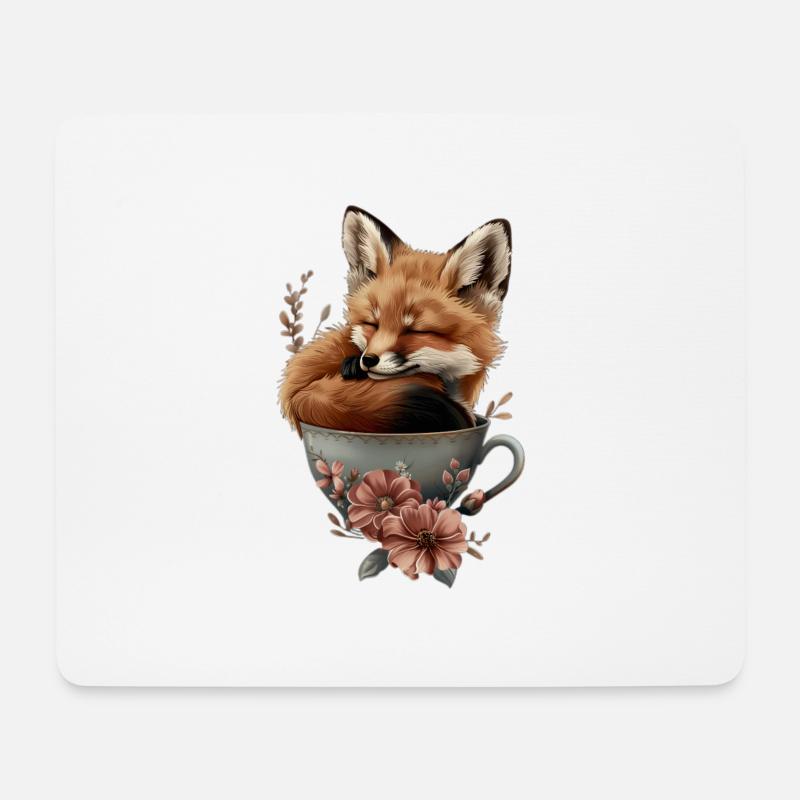 Fuchs - Mousepad (Querformat) - Weiß