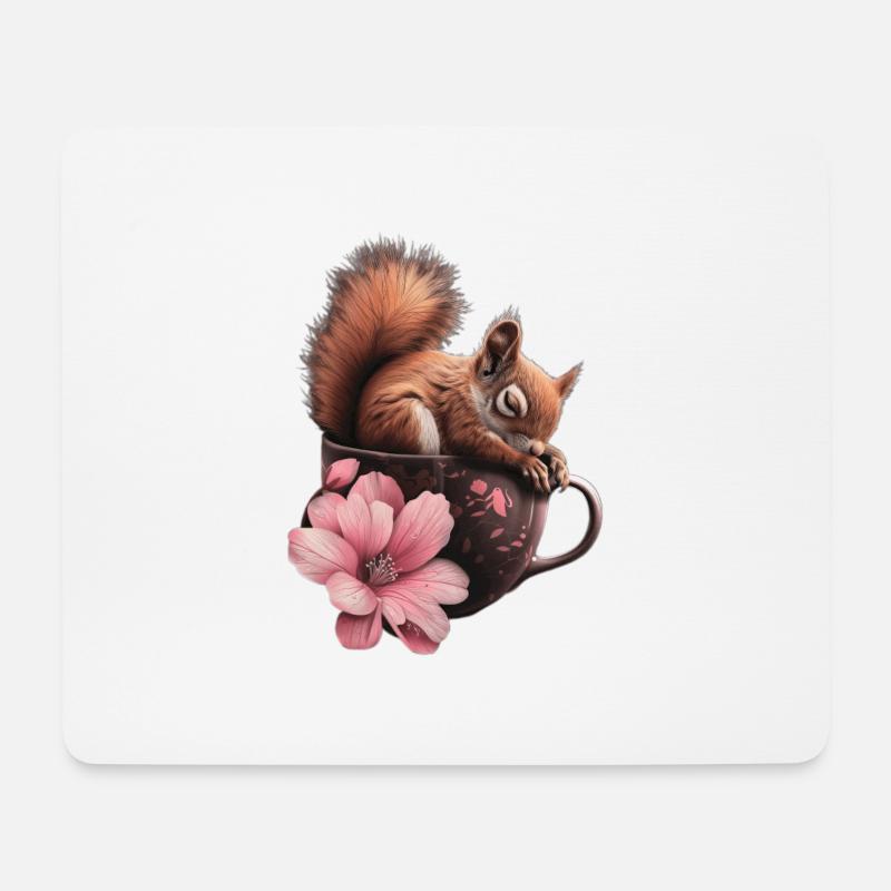 Eichhörnchen - Mousepad (Querformat) - Weiß