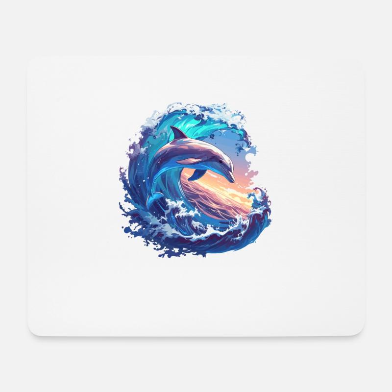 Dolphin Delfine Delfin - Mousepad (Querformat) - Weiß