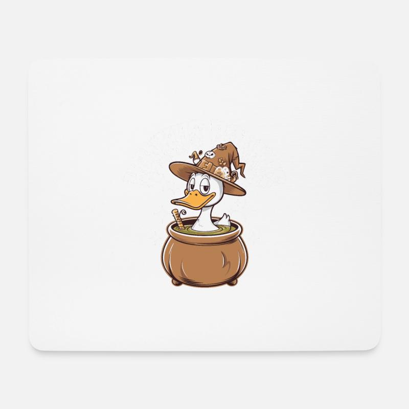 Honkus Ponkus Funny Duck Witch Halloween Magic - Mouse Pad (horizontal) - white