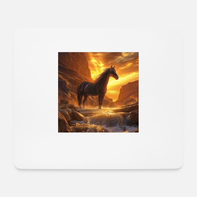 Pferd - Mousepad (Querformat) - Weiß