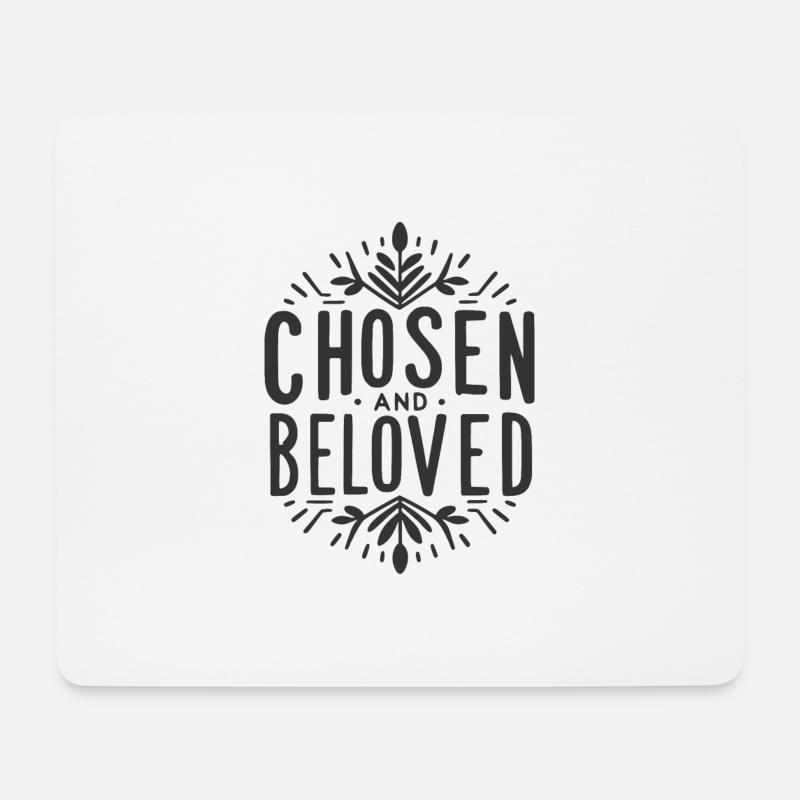 Auserwählt und geliebt - Mousepad (Querformat) - Weiß