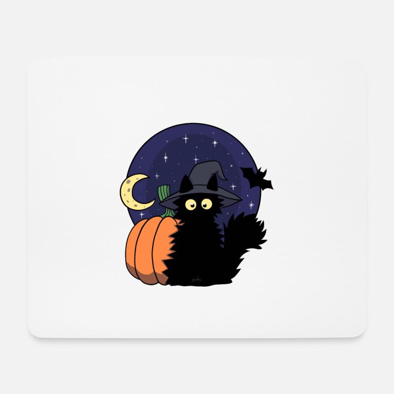 Katze Kürbis - Mousepad (Querformat) - Weiß
