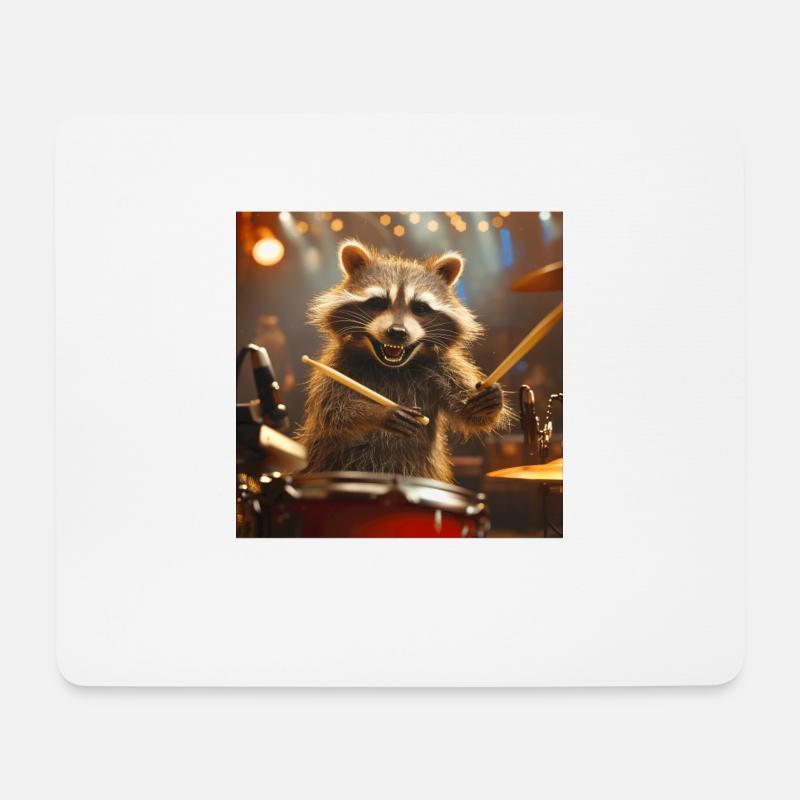Waschbär - Mousepad (Querformat) - Weiß