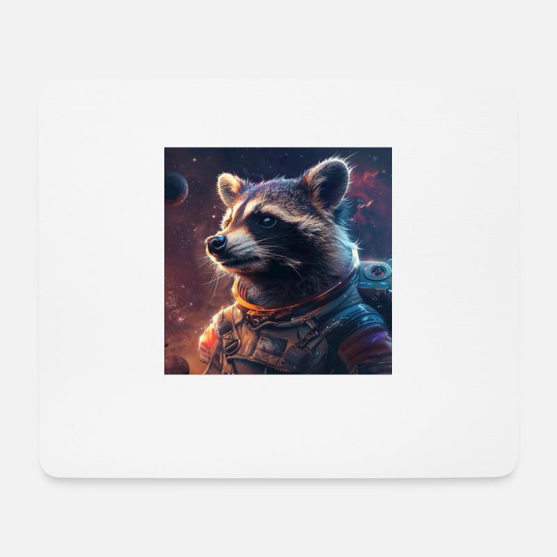 Waschbär - Mousepad (Querformat) - Weiß