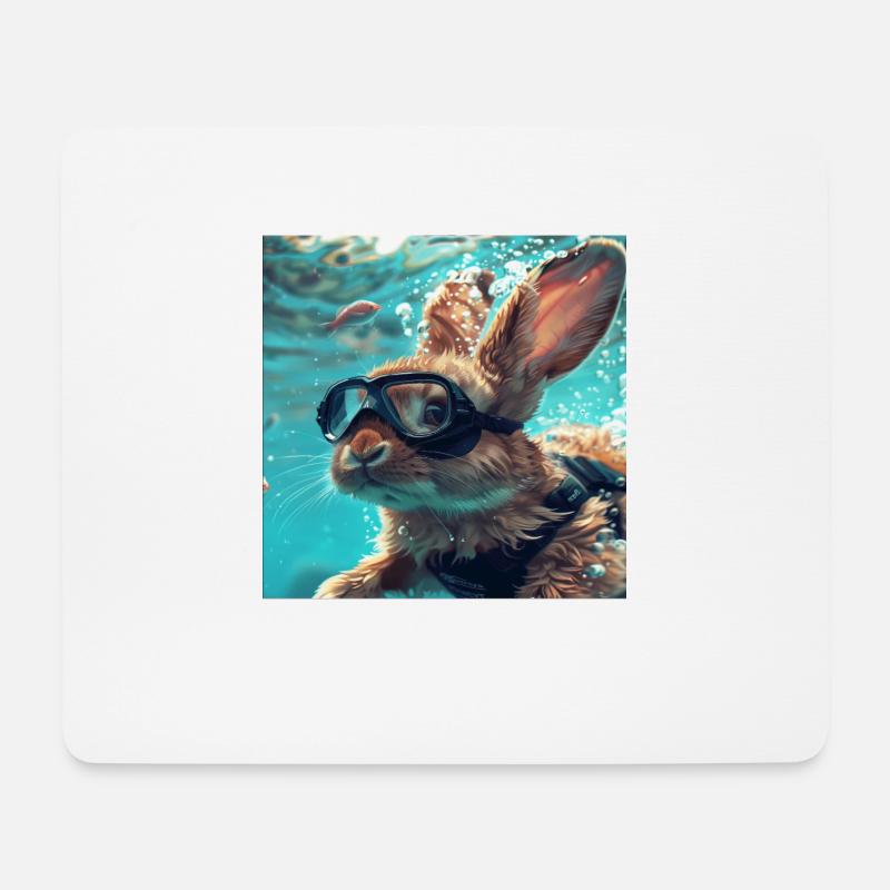 Kaninchen - Mousepad (Querformat) - Weiß