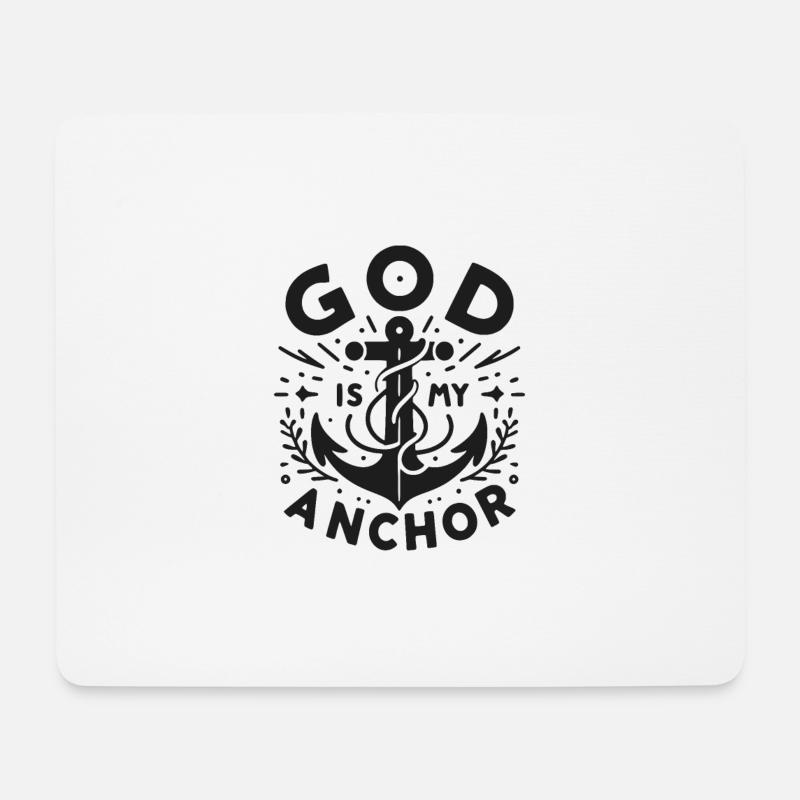 Gott ist Mein Anker - Mousepad (Querformat) - Weiß
