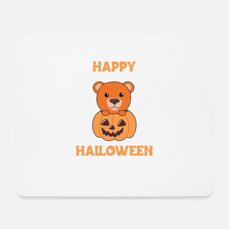 Bär in Kürbis süße Bären Happy Halloween - Mousepad (Querformat) - Weiß