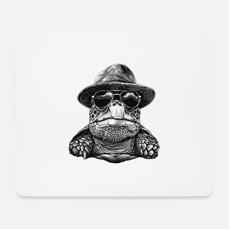 Schildkröte - Mousepad (Querformat) - Weiß