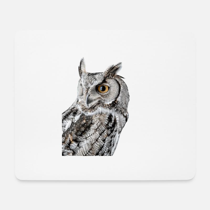 Hibou - Tapis de souris (format paysage) - blanc