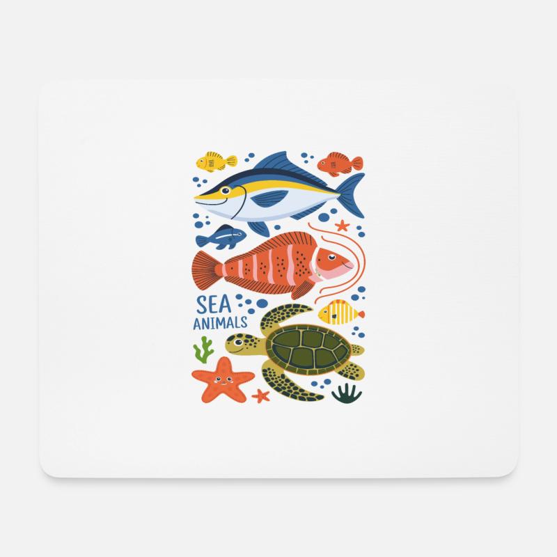 Meerestiere Meer Meeresbewohner für einen Taucher - Mousepad (Querformat) - Weiß