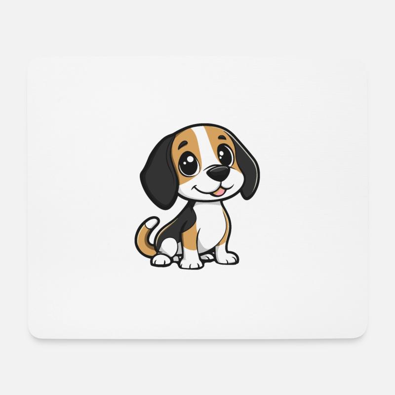 Beagle Hund Comic Niedlich - Mousepad (Querformat) - Weiß