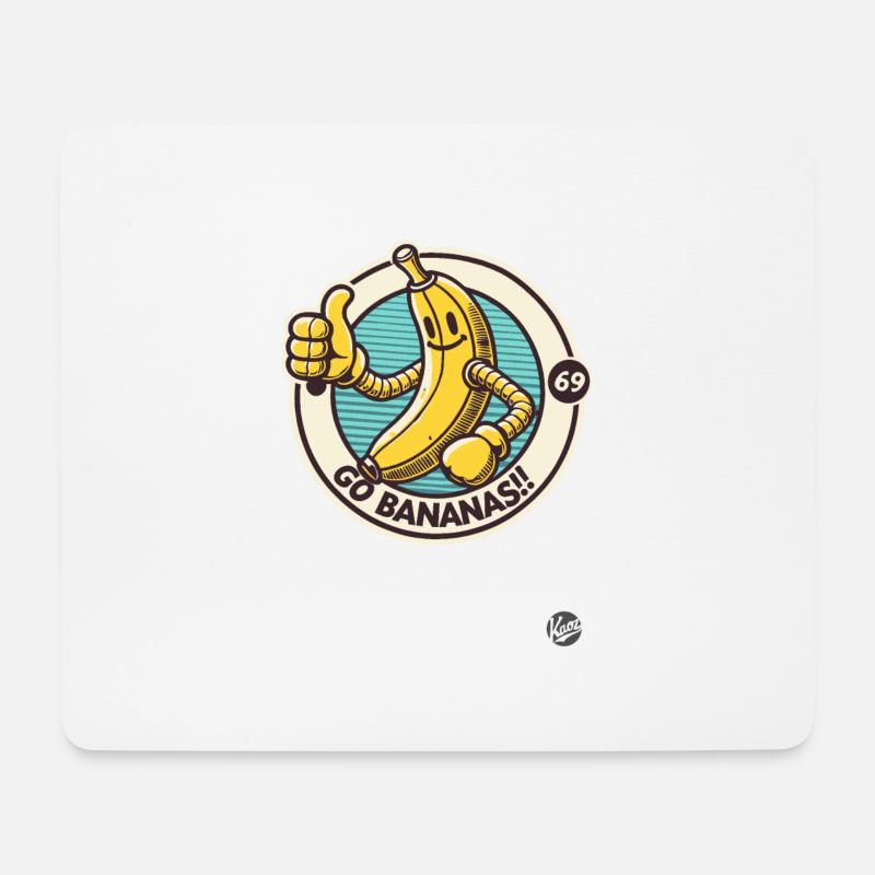 Daumen hoch Retro Cartoon Banane - Mousepad (Querformat) - Weiß