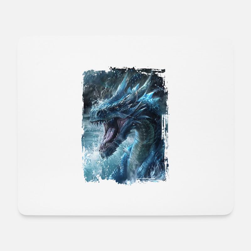 Drachen - Mousepad (Querformat) - Weiß