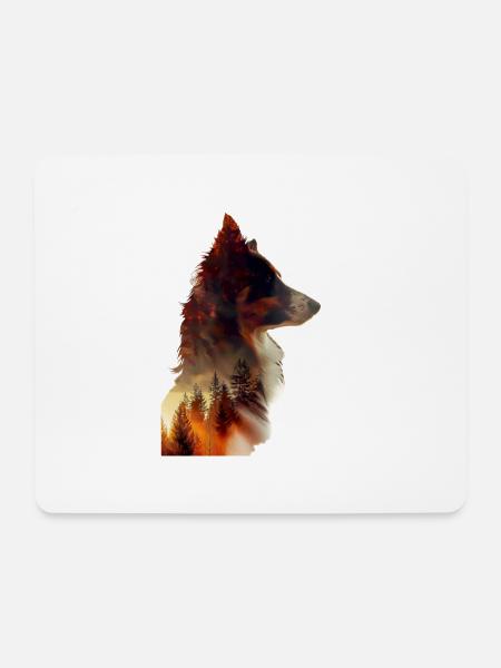 Border Collie - Mousepad (Querformat) - Weiß
